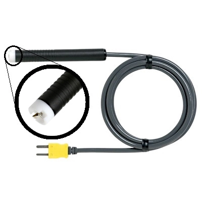 FLUKE 80PK-3A Type K Thermocouple Surface Probe, Exposed Junction, for Flat or Slightly Convex Surfaces, Measurement Range 0°C to 260°C