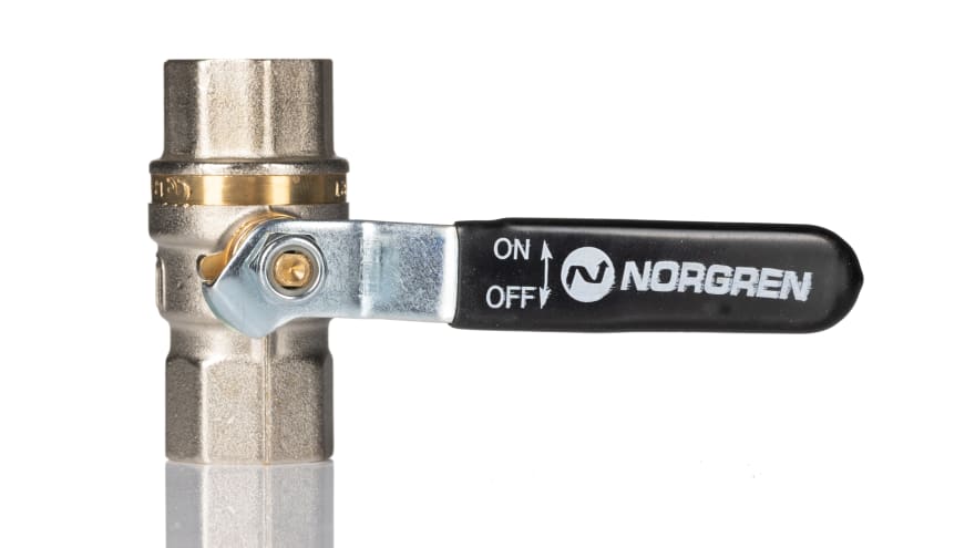 IMI Norgren Nickel Plated Brass Full Bore, 2 Way, Ball Valve, Rp 1/2in, -0.4 → 40bar Operating Pressure – Model: 602112148