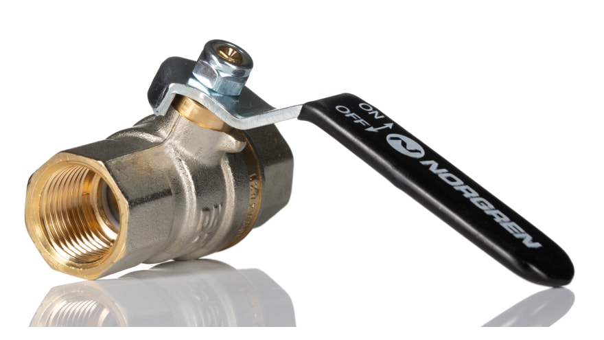 IMI Norgren Nickel Plated Brass Full Bore, 2 Way, Ball Valve, Rp 1/2in, -0.4 → 40bar Operating Pressure – Model: 602112148