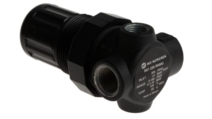 IMI Norgren G 1/4 Pneumatic Regulator - 0.3bar to 10bar, 1/4 in, 20bar max. input – Model: R07-205-RNMG