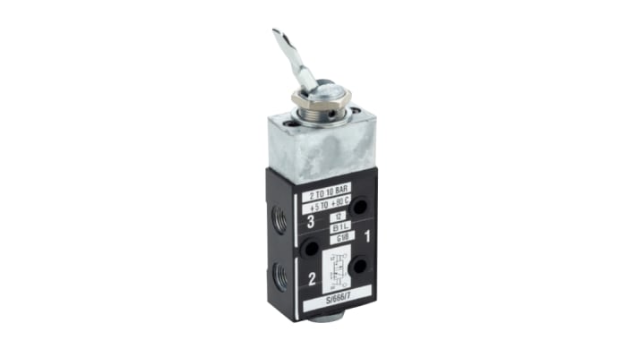 IMI Norgren Lever 3/2 Mechanical Valve Martonair Series, G 1/8, 1/8, S/666/7 – Model: S/666/7