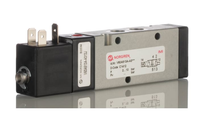 IMI Norgren 5/2 Pneumatic Solenoid Valve - Solenoid/Air G 1/8 V60 Series – Model: V60A513A-A313J