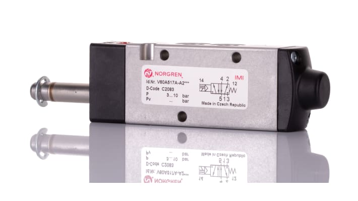 IMI Norgren Pneumatic Solenoid Valve - Solenoid/Spring G 1/8 V60 Series, V60A517A-A2000 – Model: V60A517A-A2000