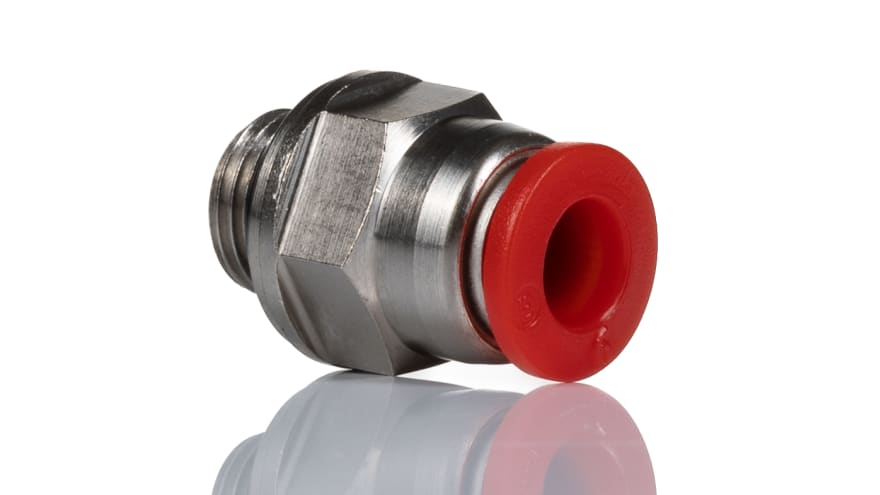 IMI Norgren Pneufit C Series Straight Fitting, G 1/8 Male to Push In 6 mm, Threaded-to-Tube Connection Style, C02250618 – Model: C02250618