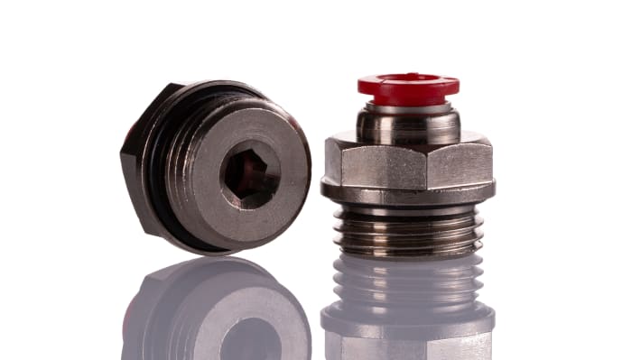 IMI Norgren Straight Fitting, G 1/2 Male to Push In 8 mm, Threaded-to-Tube Connection Style – Model: C02250848