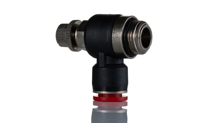 IMI Norgren Pneutic C Series Threaded Flow Controller, G 3/8 Male Inlet Port, 10mm Tube Inlet Port x 10mm Tube Outlet – Model: C0K511038