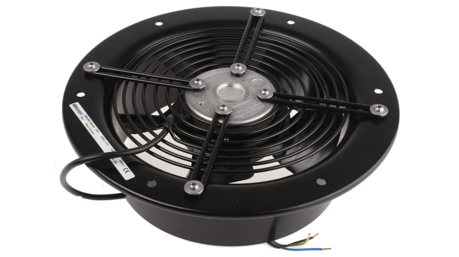 ebm-papst W4S200 Series Axial Fan, 230 V ac, AC Operation, 375m³/h, 40W, 300mA Max, 200 x 80mm – Model: W4S200-CA02-02