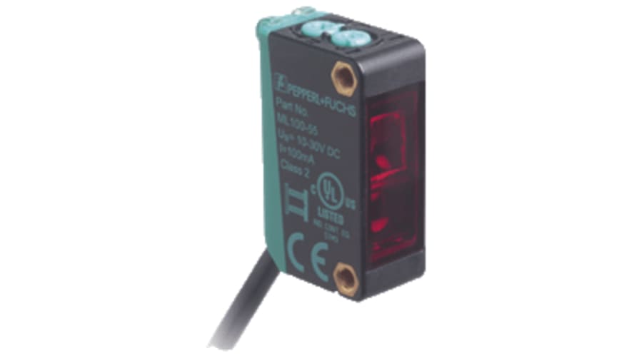 ML100-55/103/115a, Pepperl + Fuchs Retroreflective Photoelectric Sensor, Barrel Sensor, 5 m Detection Range – Model: ML100-55/103/115a