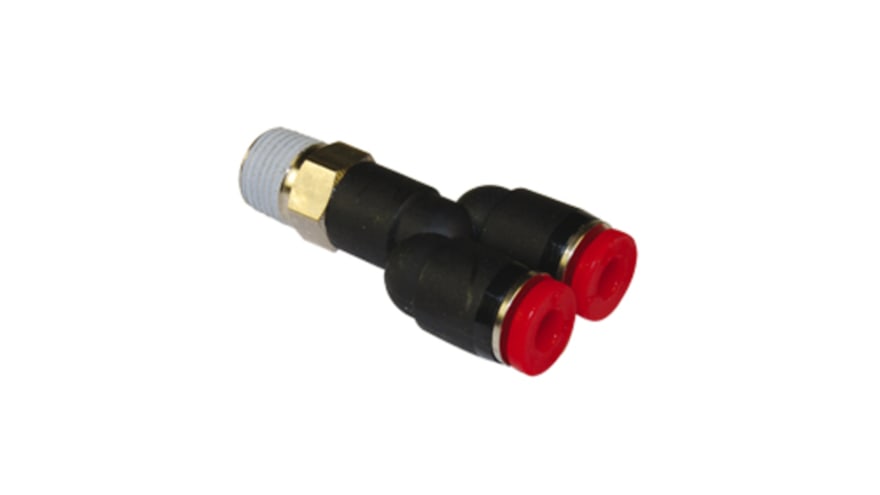 Norgren, Push In 10 mm to Push In 10 mm, Threaded-to-Tube Connection Style – Model: C01881028