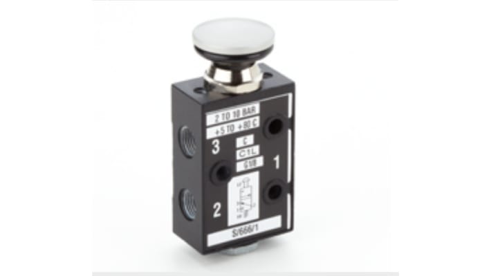 IMI Norgren Button 3/2 Mechanical Valve Martonair Series, G 1/8, 1/8 – Model: S/666/1