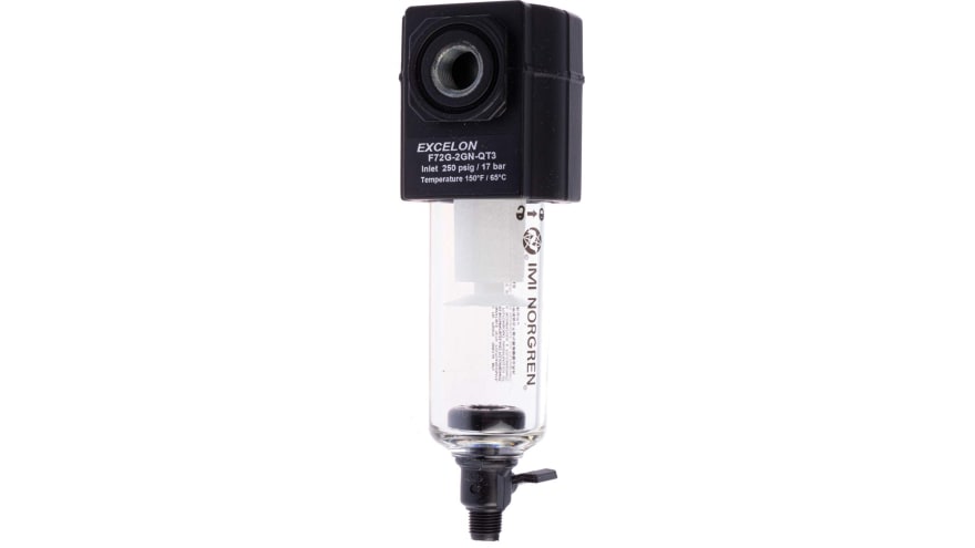 Norgren F72G series 40μm G 1/4 10 bar Pneumatic Filter with Manual drain – Model: F72G-2GN-QT3