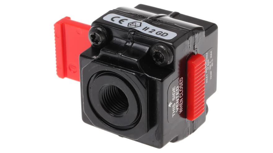 Norgren R72G Series, Pneumatic Shuttle Valve OR Logic Function Threaded Connection, G 1/4 Female Thread, 17 bar Max – Model: T72T-2GA-P1N
