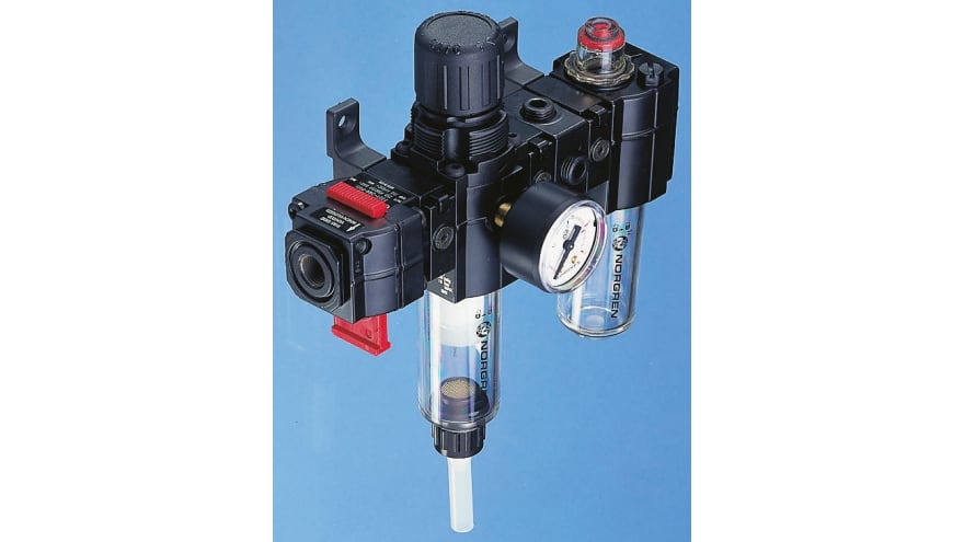 Norgren G 1/4 FRL, Semi Automatic Drain, 40μm Filtration Size - Without Pressure Gauge – Model: BPL72-201G