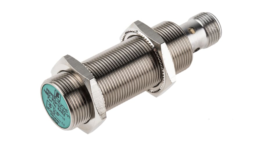 NBB5-18GM50-E0-V1, Pepperl + Fuchs Inductive Barrel-Style Proximity Sensor, M18 x 1, 5 mm Detection, NPN Output, 5 → 36 V dc, IP68 – Model: 