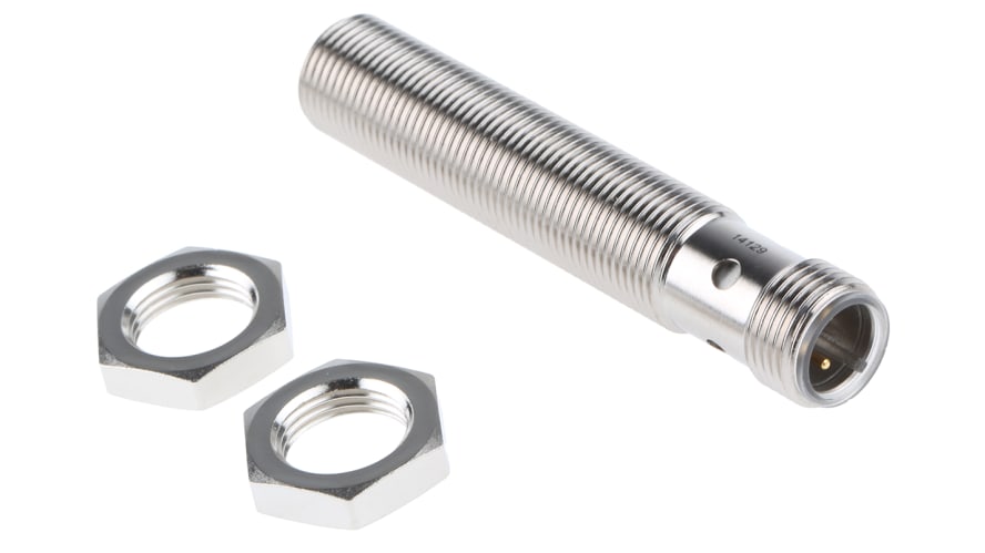 NBB4-12GM50-E0-V1, Pepperl + Fuchs Inductive Barrel-Style Proximity Sensor, M12 x 1, 4 mm Detection, NPN Output, 5 → 36 V dc, IP68 – Model: 