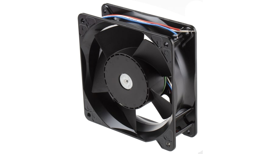 ebm-papst 4100 NH5 - S-Force Series Axial Fan, 24 V dc, DC Operation, 390m³/h, 45W, 1.875A Max, 119 x 119 x 38mm – Model: 4114N/2H5