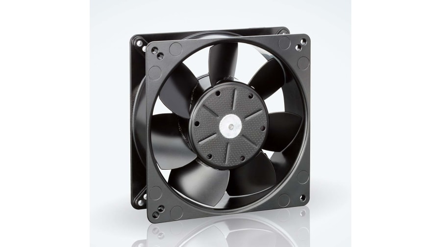 ebm-papst 5200 N Series Axial Fan, 12 V dc, DC Operation, 340m³/h, 19W, 1.58A Max, IP20, 127 x 127 x 38mm – Model: 5212N/2HH