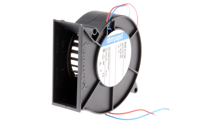 ebm-papst RL 65 Series Centrifugal Fan, 24 V dc, 61m³/h, DC Operation, 93.5 x 97 x 33mm – Model: RL65-21/14H