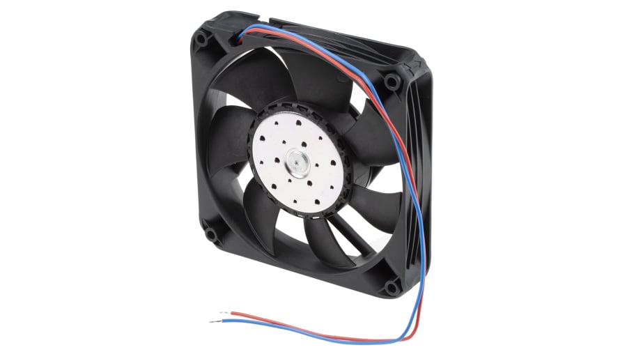 ebm-papst 4400 FN Series Axial Fan, 12 V dc, DC Operation, 225m³/h, 12W, 1A Max, 119 x 119 x 25mm – Model: 4412FNH