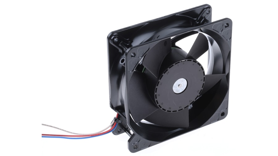 ebm-papst 4100 NH4 - S-Force Series Axial Fan, 12 V dc, DC Operation, 355m³/h, 32W, 2.66A Max, 119 x 119 x 38mm – Model: 4112N/2H4