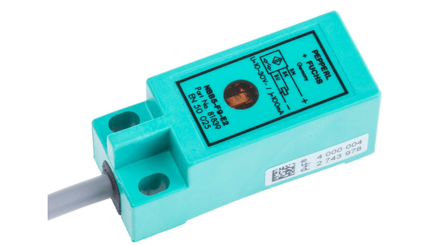 NBB5-F9-E2, Pepperl + Fuchs Inductive Block-Style Proximity Sensor, 5 mm Detection, PNP Output, 10 → 30 V dc, IP67 – Model: NBB5-F9-E2