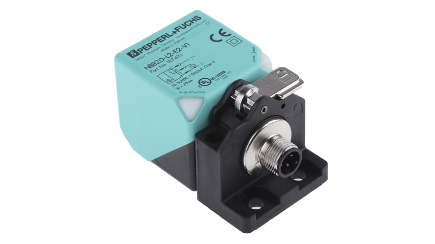 NBB20-L2-E2-V1, Pepperl + Fuchs Inductive Block-Style Proximity Sensor, 20 mm Detection, PNP Output, 10 → 30 V dc, IP69K – Model: NBB20-L2-E