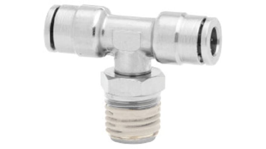 Norgren PNEUFIT 10 Series Straight Threaded Adaptor, R 1/2 Male to Push In 12 mm, Threaded-to-Tube Connection Style – Model: 101671248
