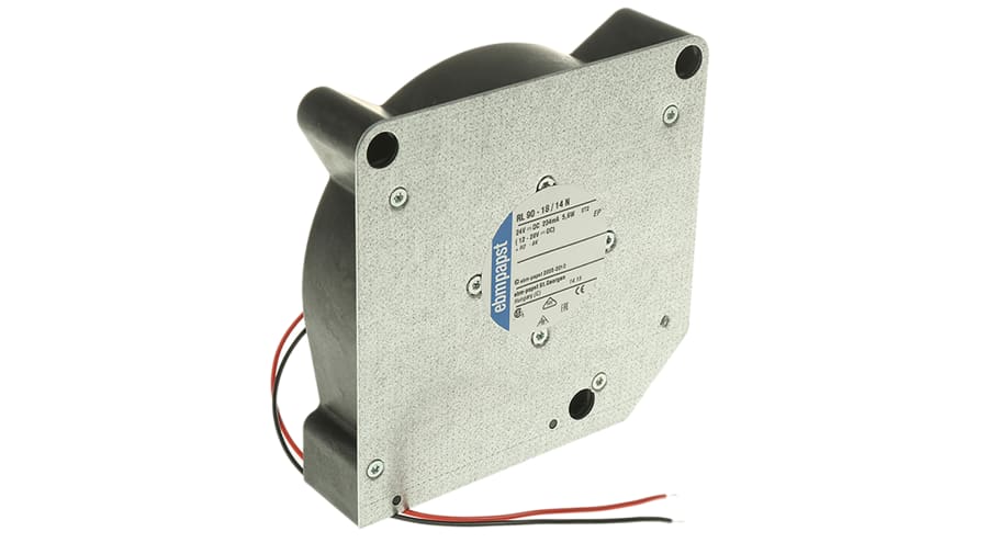 ebm-papst RL 90 N Series Centrifugal Fan, 24 V dc, 40m³/h, DC Operation, 120.6 x 120.6 x 37.3mm – Model: RL90-18/14N
