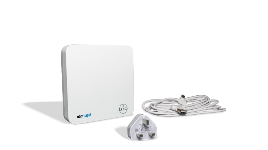 ebm-papst 8350000147 Data Logging Air Quality Monitor for CO2, Humidity, PM 2.5, Temperature, TVOC, RESET Viral Index, – Model: 8350000147