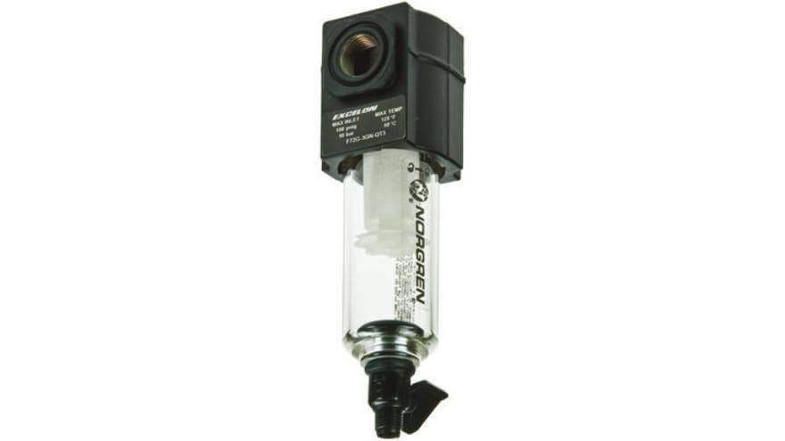 Norgren F72G series 40μm G 3/8 10 bar Pneumatic Filter with Manual drain – Model: F72G-3GN-QT3