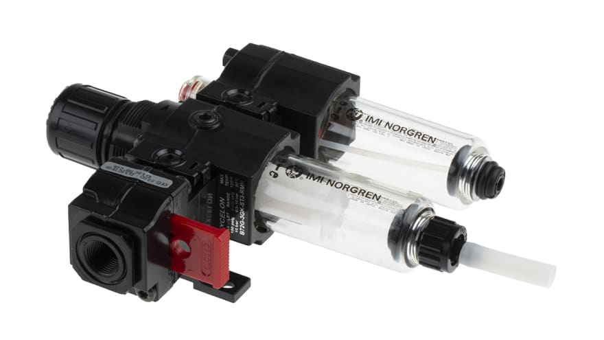 Norgren G 3/8 FRL, Semi Automatic Drain, 40μm Filtration Size - Without Pressure Gauge – Model: BL72-301G