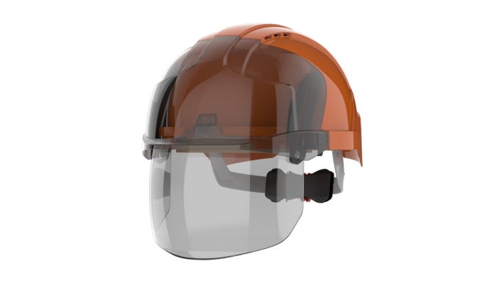 JSP EVOVISTAshield Orange Safety Helmet , Adjustable, Ventilated – Model: AMD170-00M-900