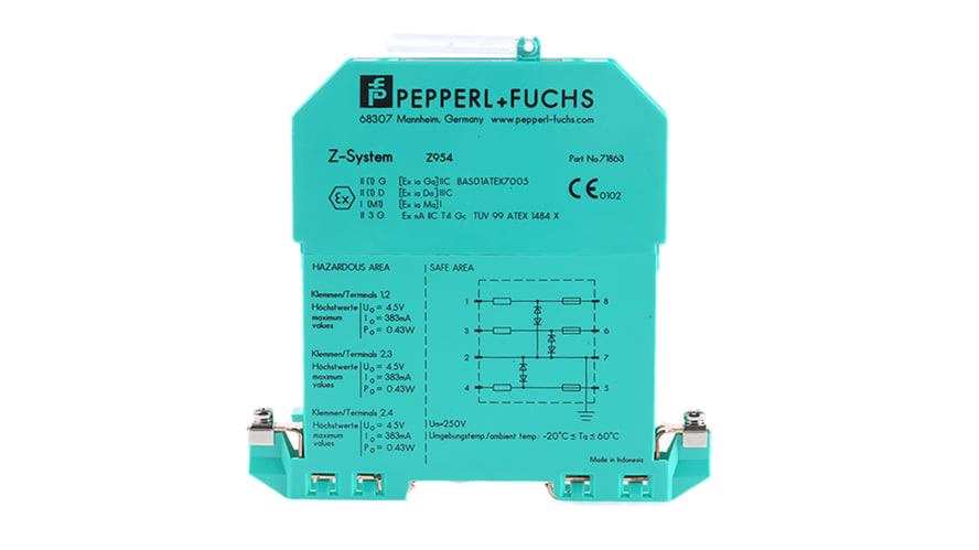 Z954, Pepperl + Fuchs 3 Channel Zener Barrier, ATEX – Model: Z954