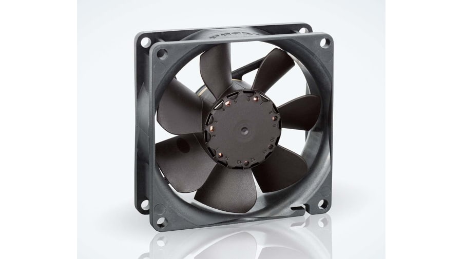 ebm-papst 8400 N Series Axial Fan, 24 V dc, DC Operation, 79m³/h, 2.8W, 120mA Max, IP20, 80 x 80 x 25mm – Model: 8414NGH