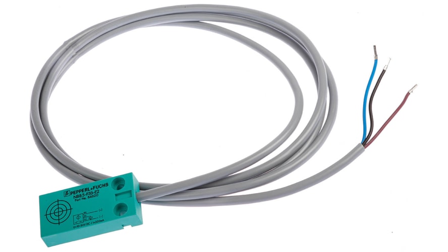 NBB5-F33-E2, Pepperl + Fuchs Inductive Block-Style Proximity Sensor, 5 mm Detection, PNP Output, 10 → 30 V dc, IP67 – Model: NBB5-F33-E2