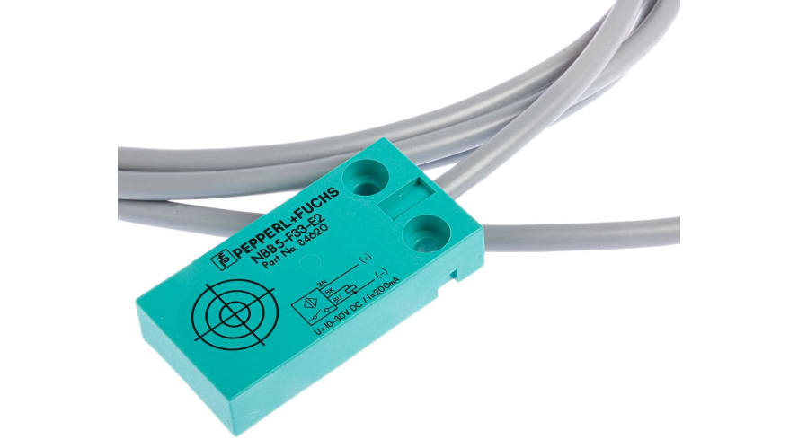 NBB5-F33-E2, Pepperl + Fuchs Inductive Block-Style Proximity Sensor, 5 mm Detection, PNP Output, 10 → 30 V dc, IP67 – Model: NBB5-F33-E2