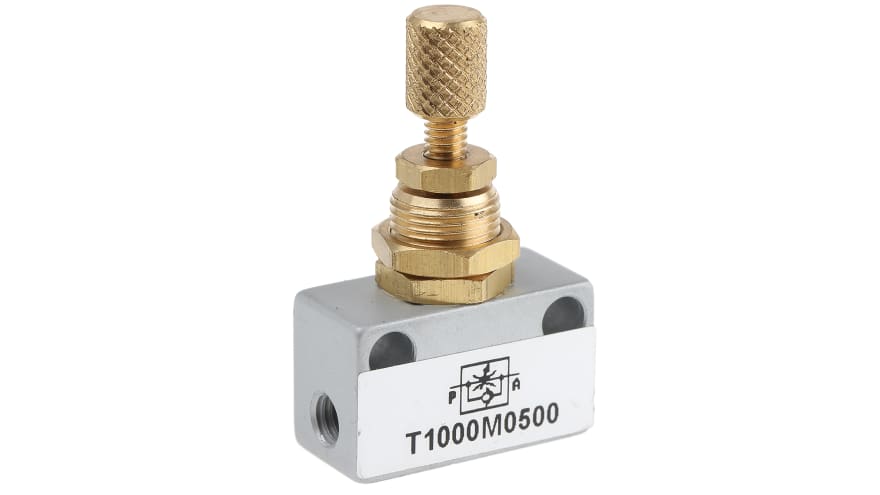 Norgren T1000 Series Threaded Flow Regulator, M5 Female Inlet Port x M5 Female Outlet Port – Model: T1000M0500