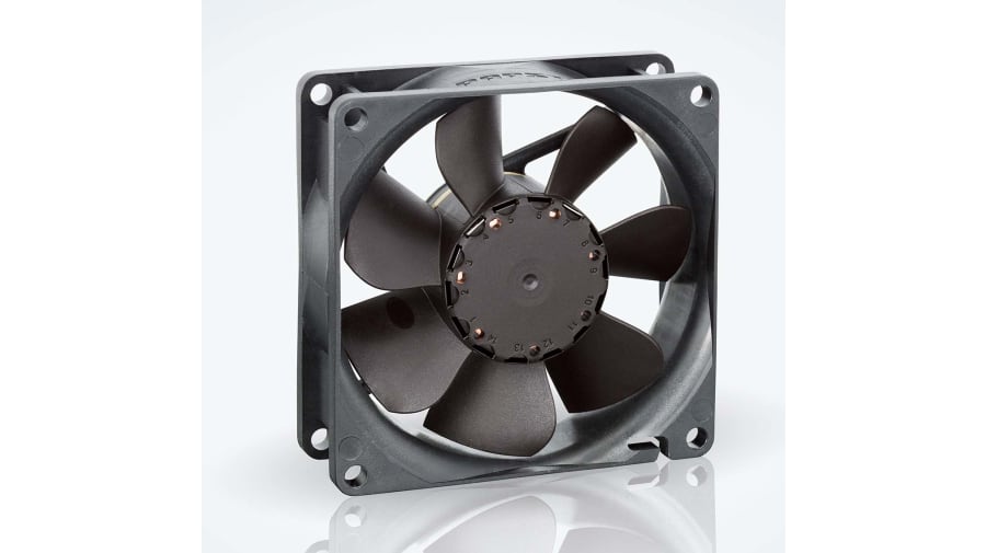 ebm-papst 8400 N Series Axial Fan, 24 V dc, DC Operation, 69m³/h, 2W, 83mA Max, IP20, 80 x 80 x 25mm – Model: 8414N/2G