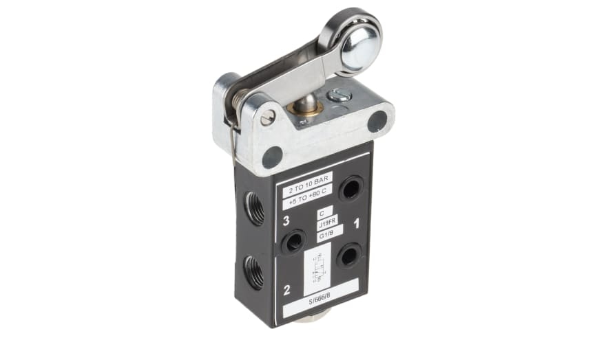 Norgren Roller 3/2 Pneumatic Manual Control Valve S/666 Series, G 1/8, 1/8in – Model: S/666/83/R
