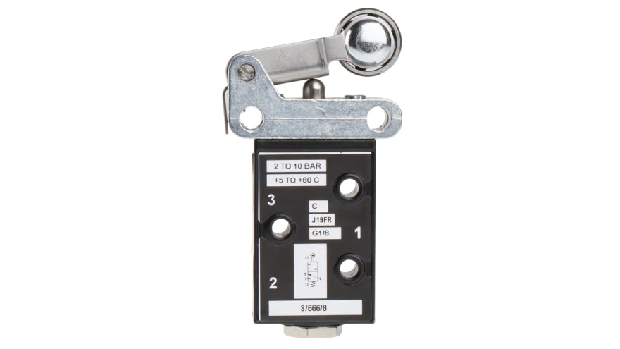 Norgren Roller 3/2 Pneumatic Manual Control Valve S/666 Series, G 1/8, 1/8in – Model: S/666/83/R
