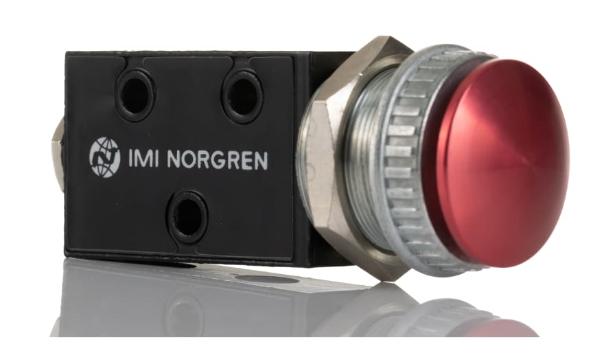 IMI Norgren Push Button 3/2 Pneumatic Manual Control Valve S/666 Series, G 1/8, 1/8in, PS/666/1/R – Model: PS/666/1/R