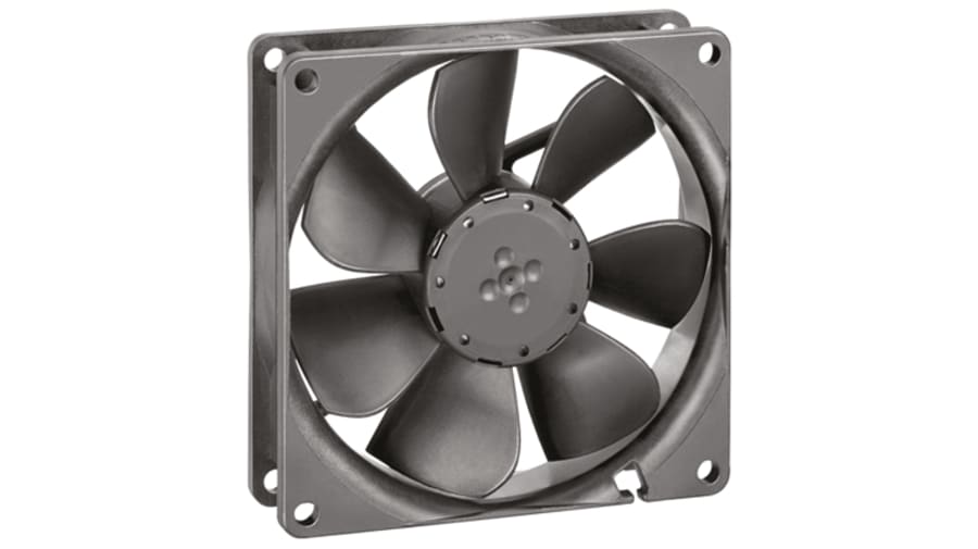 ebm-papst 3400 N Series Axial Fan, 12 V dc, DC Operation, 84m³/h, 2.2W, 183mA Max, 92 x 92 x 25mm – Model: 3412NG