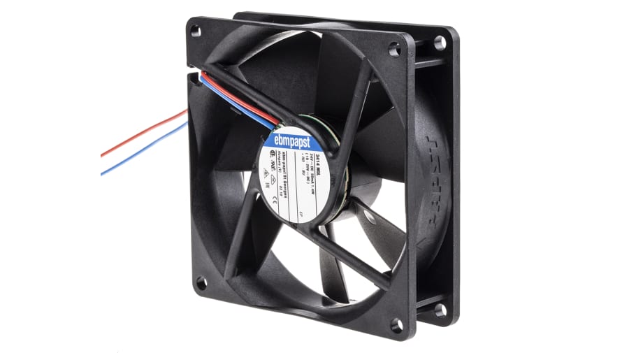 ebm-papst 3400 N Series Axial Fan, 24 V dc, DC Operation, 61m³/h, 1.4W, 58mA Max, 92 x 92 x 25mm – Model: 3414NGL