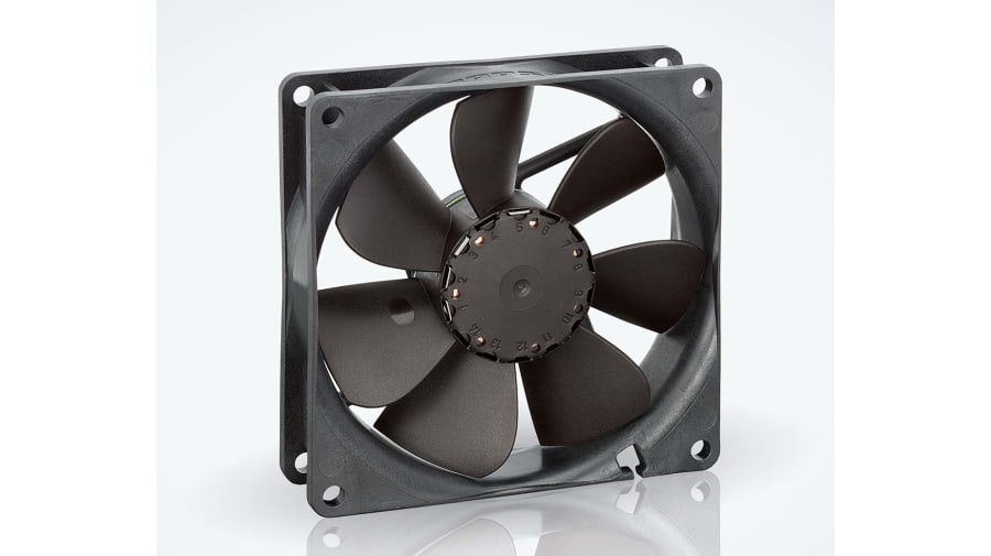 ebm-papst 3400 N Series Axial Fan, 24 V dc, DC Operation, 84m³/h, 2.3W, 96mA Max, IP20, 92 x 92 x 25mm – Model: 3414NG