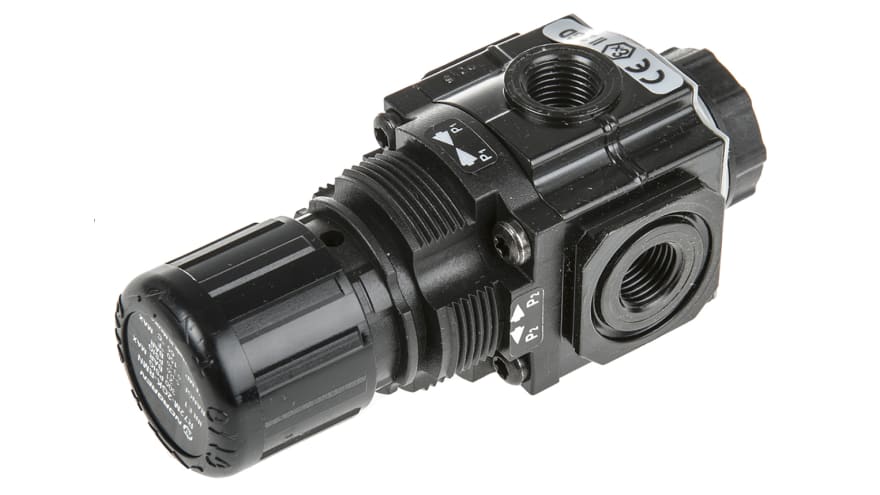 Norgren G 1/4 Pneumatic Regulator - 0.3bar to 10bar, 1/4in, 20bar max. input – Model: R72M-2GK-RMN