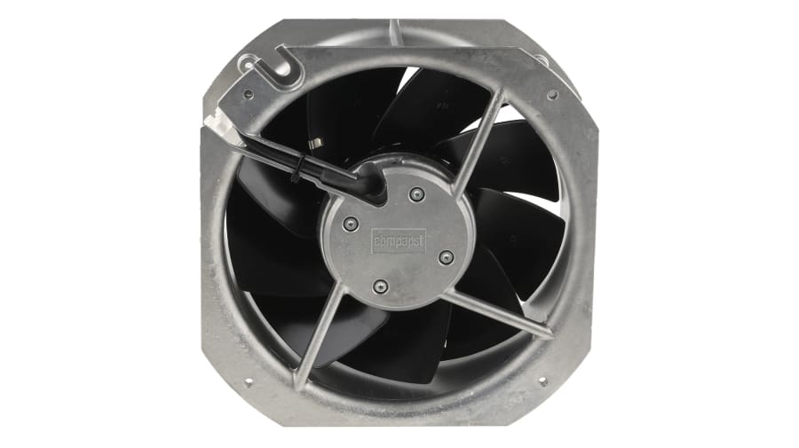 ebm-papst W1G200 Series Axial Fan, 24 V dc, DC Operation, 1095m³/h, 55W, 2.29A Max, 225 x 225 x 80mm – Model: W1G200-HH77-52