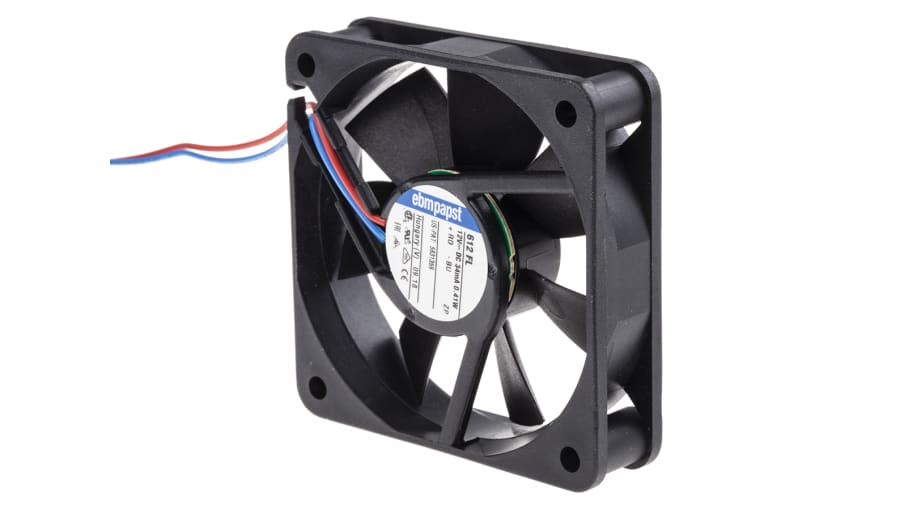 ebm-papst 600 F Series Axial Fan, 12 V dc, DC Operation, 19m³/h, 400mW, 33mA Max, 60 x 60 x 15mm – Model: 612FL