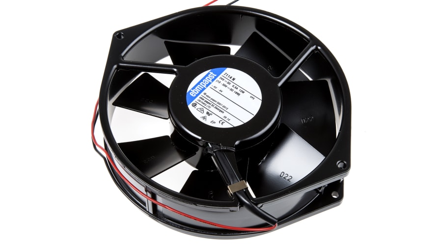 ebm-papst 7100 N Series Axial Fan, 24 V dc, DC Operation, 308m³/h, 12W, 500mA Max, 150 x 38mm – Model: 7114N