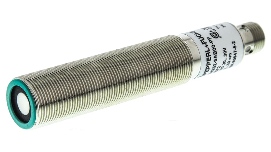 3RG6232-3AB00-PF, Pepperl + Fuchs Ultrasonic Sensor Barrel 5 → 30 mm PNP, 4-Pin M12 Connector