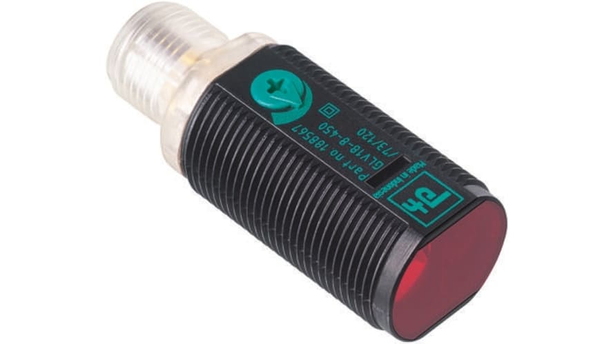 GLV18-8-450/25/102/159, Pepperl + Fuchs Diffuse Photoelectric Sensor, Barrel Sensor, 450 mm Detection Range – Model: GLV18-8-450/25/102/159